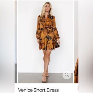 Baltic Born Brown and Black Floral Long Sleeve Dress